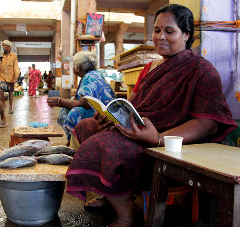 *Floundering* hooked at the fish market. Photo courtesy of Nic Low, The Bookwallah Writers Festival.